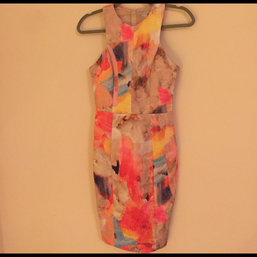 Patterned Water Color Pencil Dress