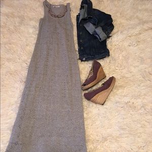 Old Navy Gray Knit Maxi Dress XS