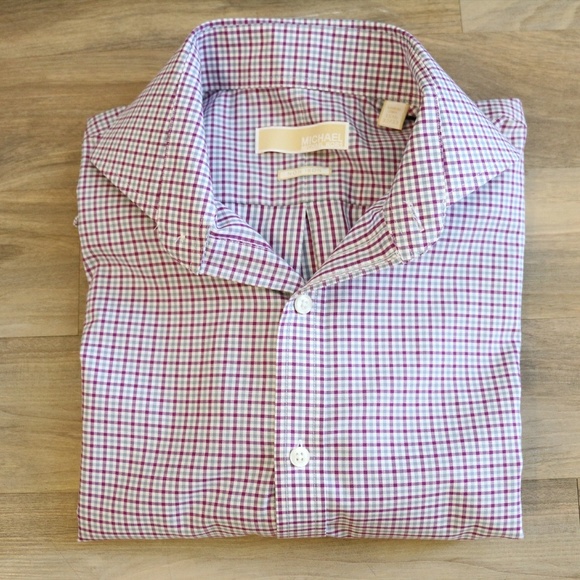 Michael Kors Purple Plaid Button Down - Picture 2 of 5