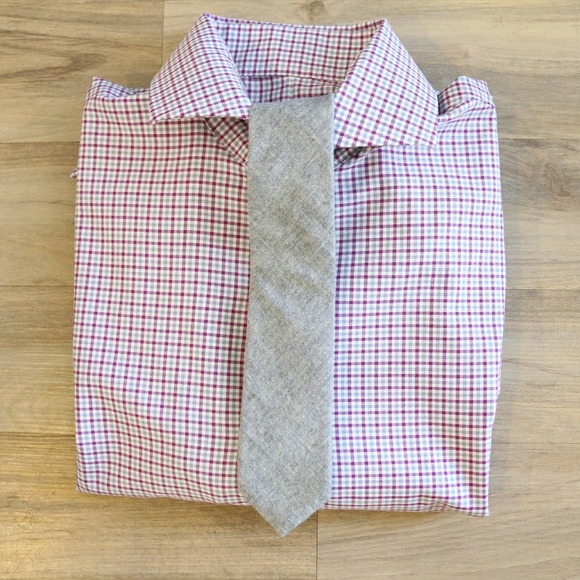 Michael Kors Purple Plaid Button Down - Picture 3 of 5