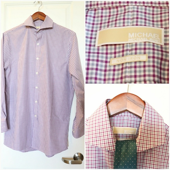 Michael Kors Purple Plaid Button Down - Picture 5 of 5