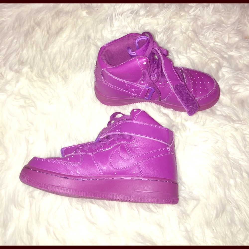 All purple NIKE high tops