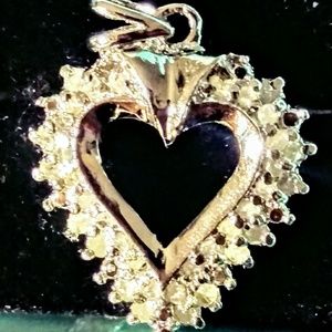Diamond Heart Necklace on Sterling Silver