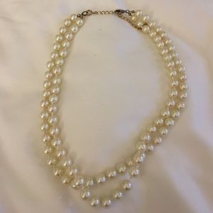 Double strand pearl necklace