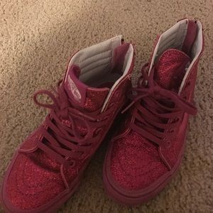 Girls Size 13 High Top Sparkle Vans
