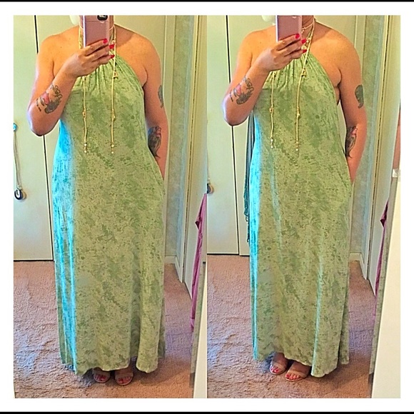 Open Back Tie Dye Dress- SAGE - Picture 3 of 5