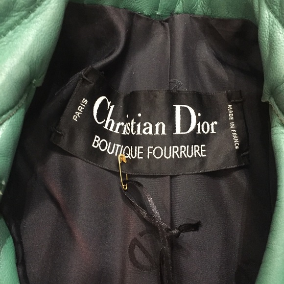 Christian Dior Vintage Green Leather Fringe Coat - Picture 5 of 6