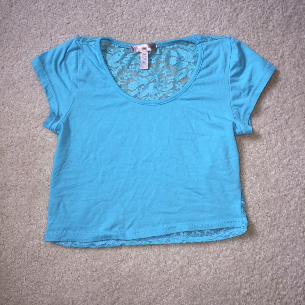Lace back crop top