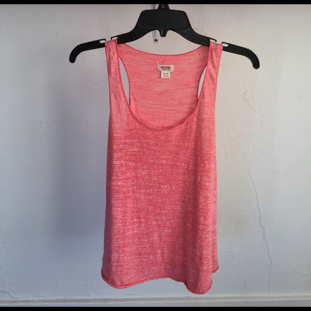 Heathered red lightweight racerback tank top