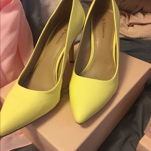 BCBGeneration heels in Lemon Chiffon. Worn once.