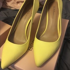 BCBGeneration heels in Lemon Chiffon. Worn once.