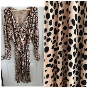 Ava & Viv Cheetah Print Faux Wrap Dress