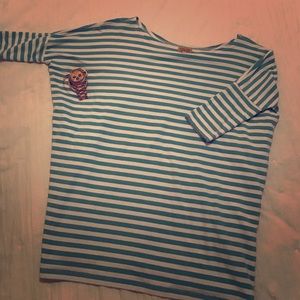 Piko Striped 3/4 Length Top