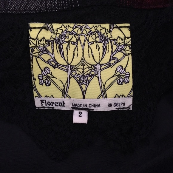 Size 2 Anthro Floreat dress plaid black red gray - Picture 7 of 7