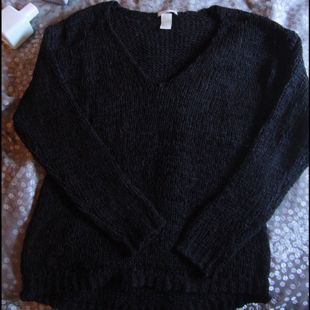 Black loose knit sweater