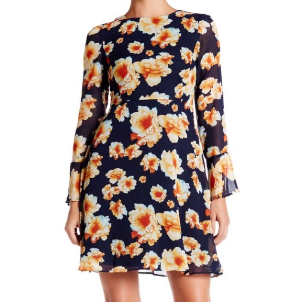 Betsy Johnson chiffon floral dress ,
