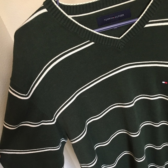 Men's Long Sleeve Tommy Hilfiger V Neck Sweater - Picture 4 of 5