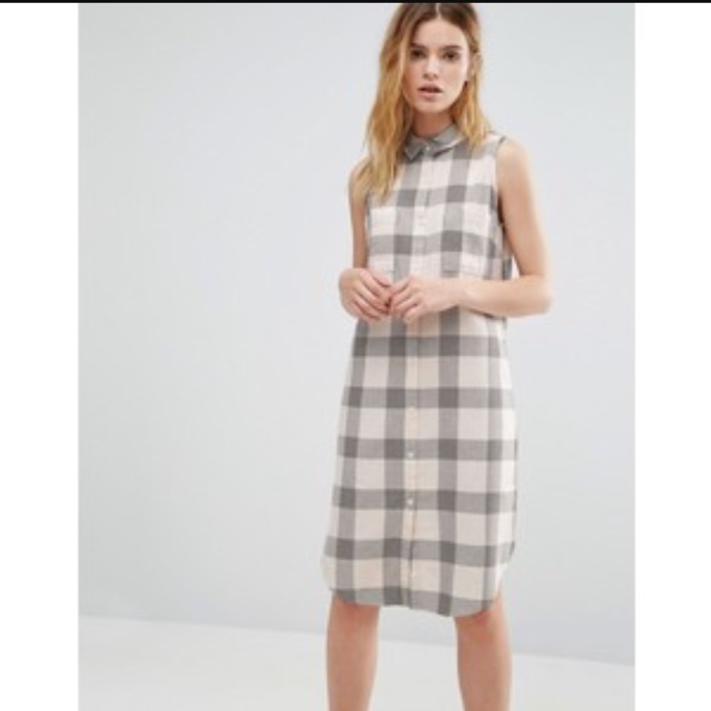 Native Youth Plaid Shirt Dress