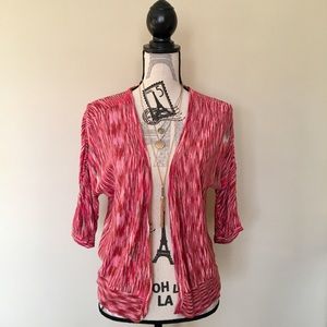 Red, Pink & Taupe Flyaway Open Cardigan Red, Pink & Taupe Flyaway Open Cardigan