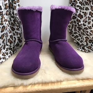 Purple suede boots