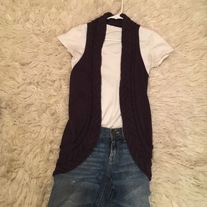 Wine Sleeveless Open Cardigan Banana Republic XS