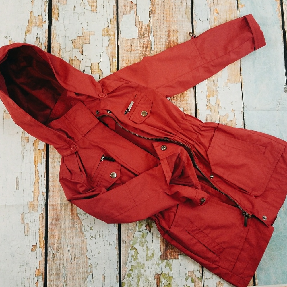 Pink Trench rain Jacket with hood