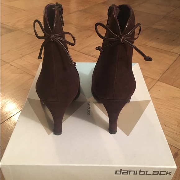 Dani Black Brown Suede Booties - Picture 2 of 2