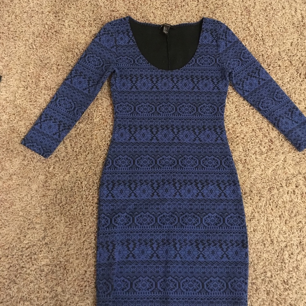 Black and Royal Blue Bodycon Dress