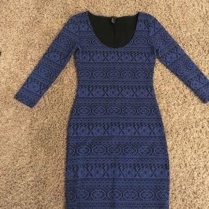 Black and Royal Blue Bodycon Dress