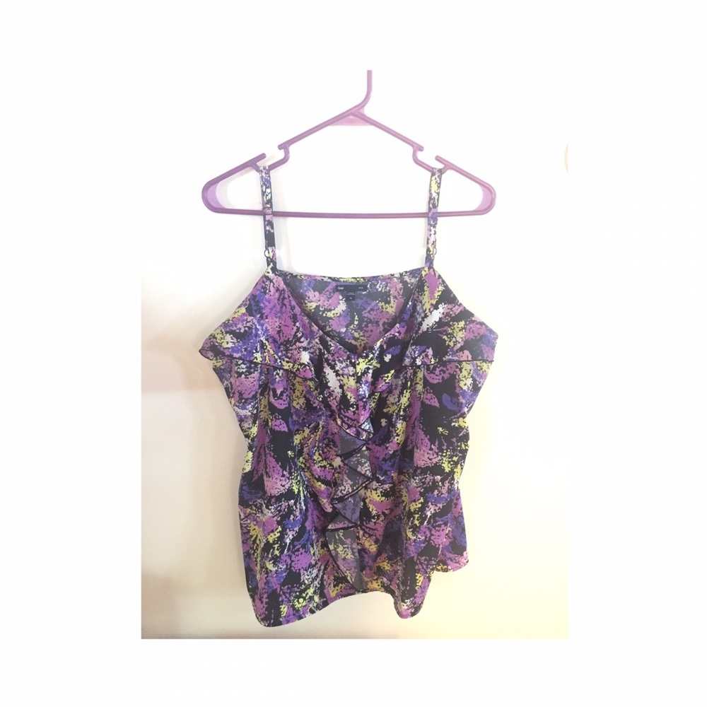 GAP ruffle front blouse