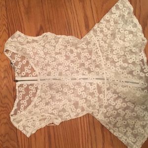Flowery Lace Peplum Shirt