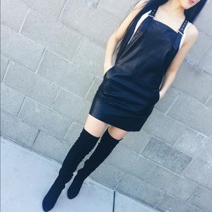Leather Overall Dress