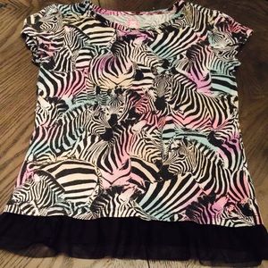 Girls Multi-color Zebra shirt
