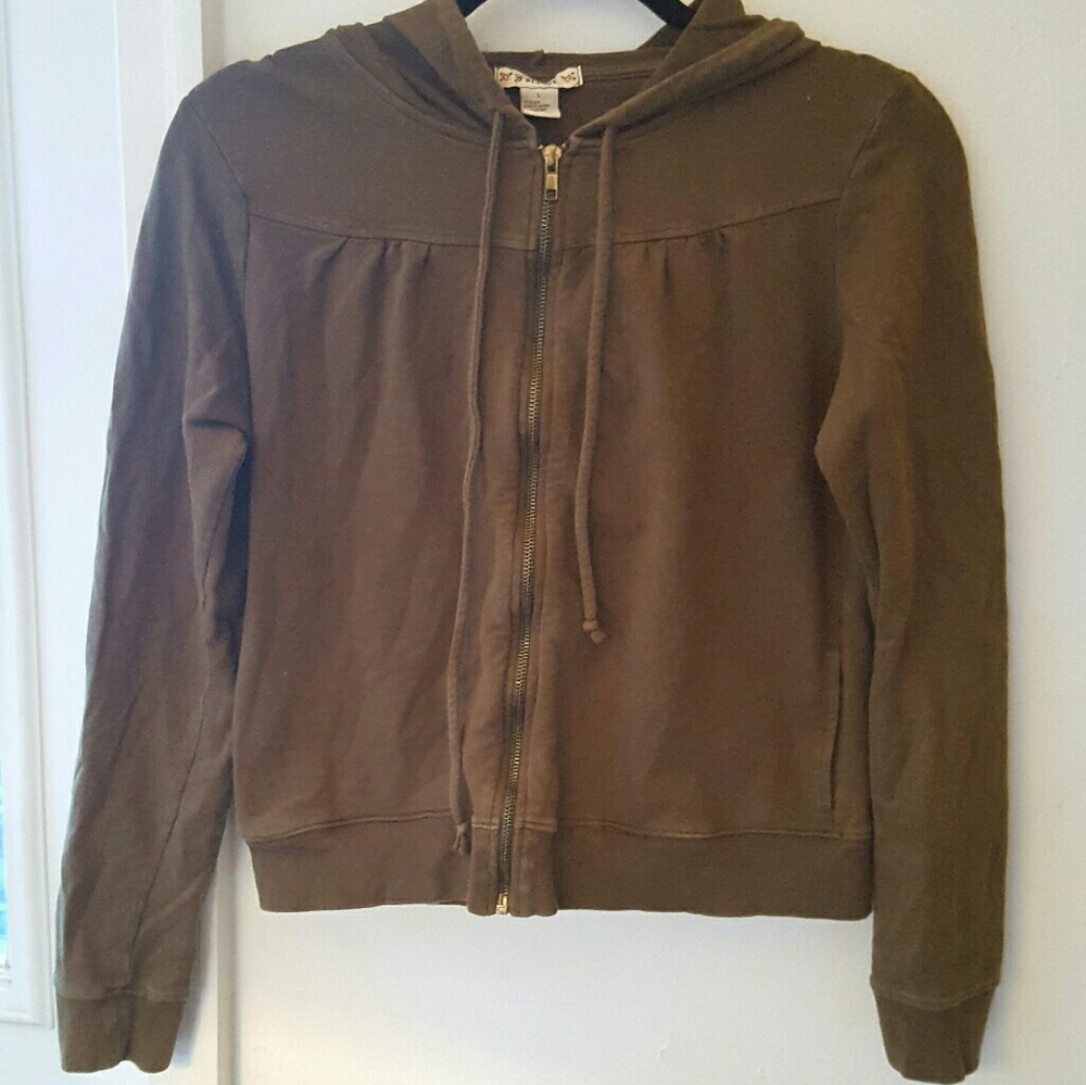 Olive Zip Up Hoodia Sz. L
