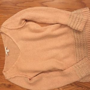 Lauren Conrad Peach and Gold Sweater