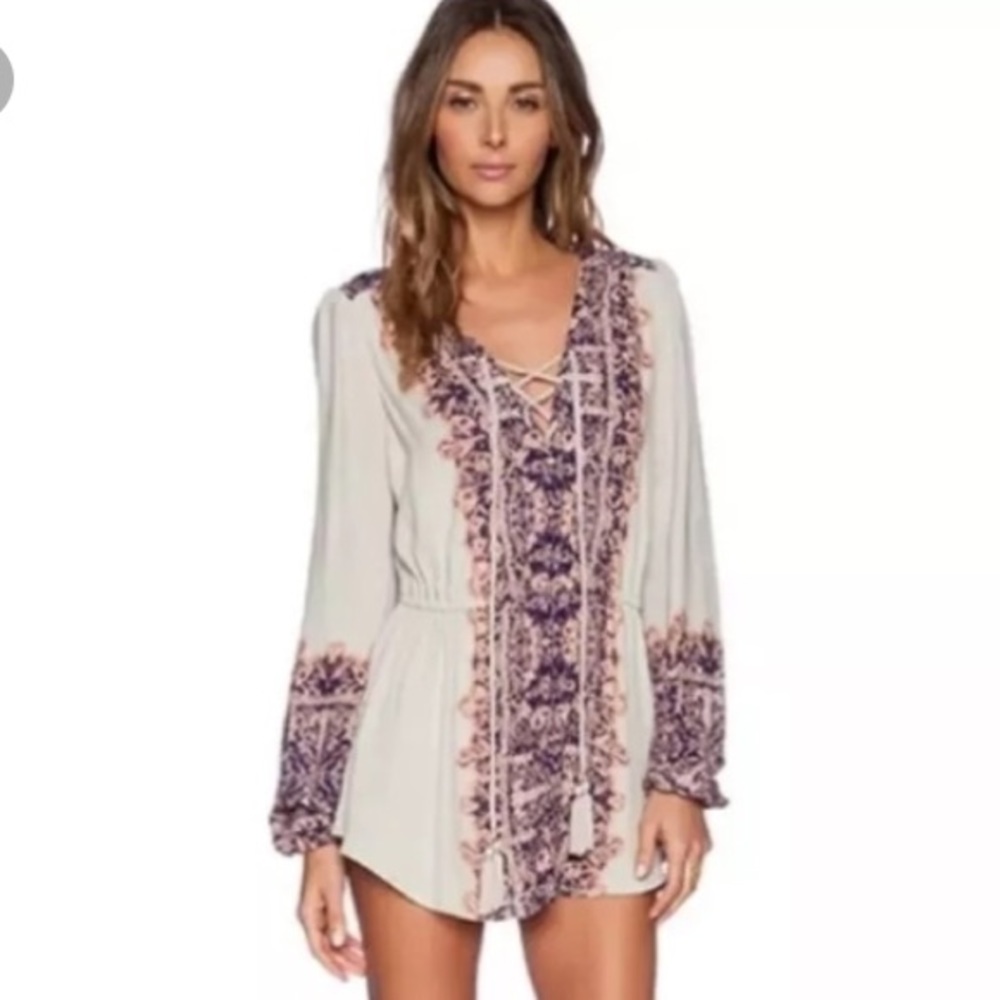 HP 💋Free People Lace Up Tunic Top