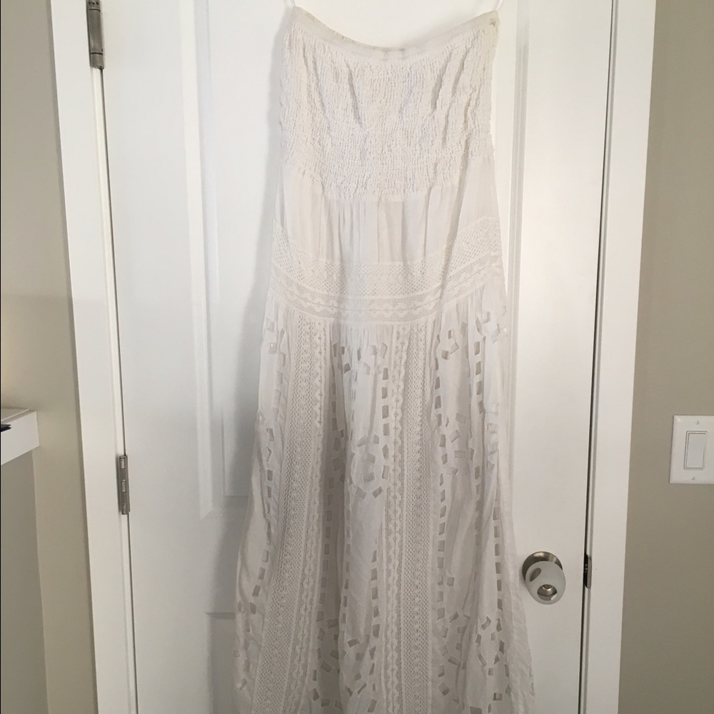 Michael Kors Strapless Summer Dress, White, Medium