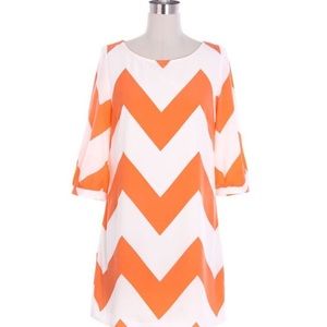 Coral Chevron Dress