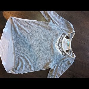 Sweater with neck jewel detail