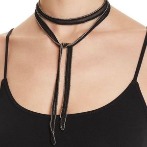 Chan Luu Chiffon and Silver Detail Choker Necktie