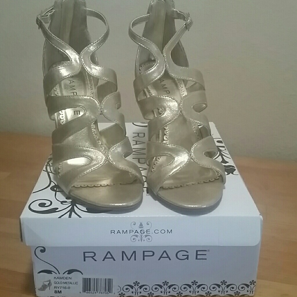 Gold sandals heel