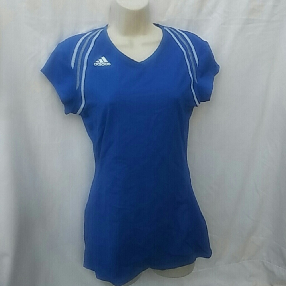 Womens ADIDAS Athletic Shirt Blue Medium