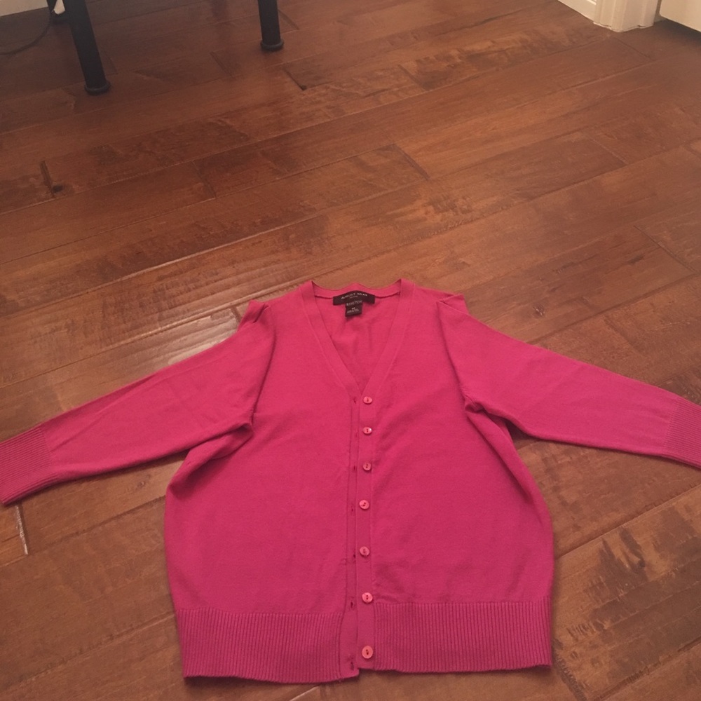 August Silk pink sweater cardigan in petite medium