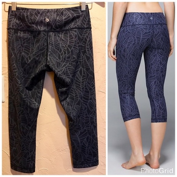 Lululemon Wunder Under Crop Leggings Palm - Picture 2 of 5