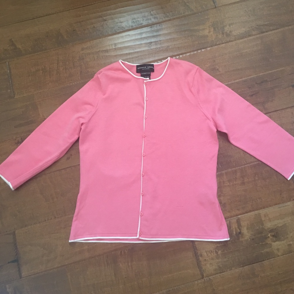 Easter pink August Silk cardigan sweater
