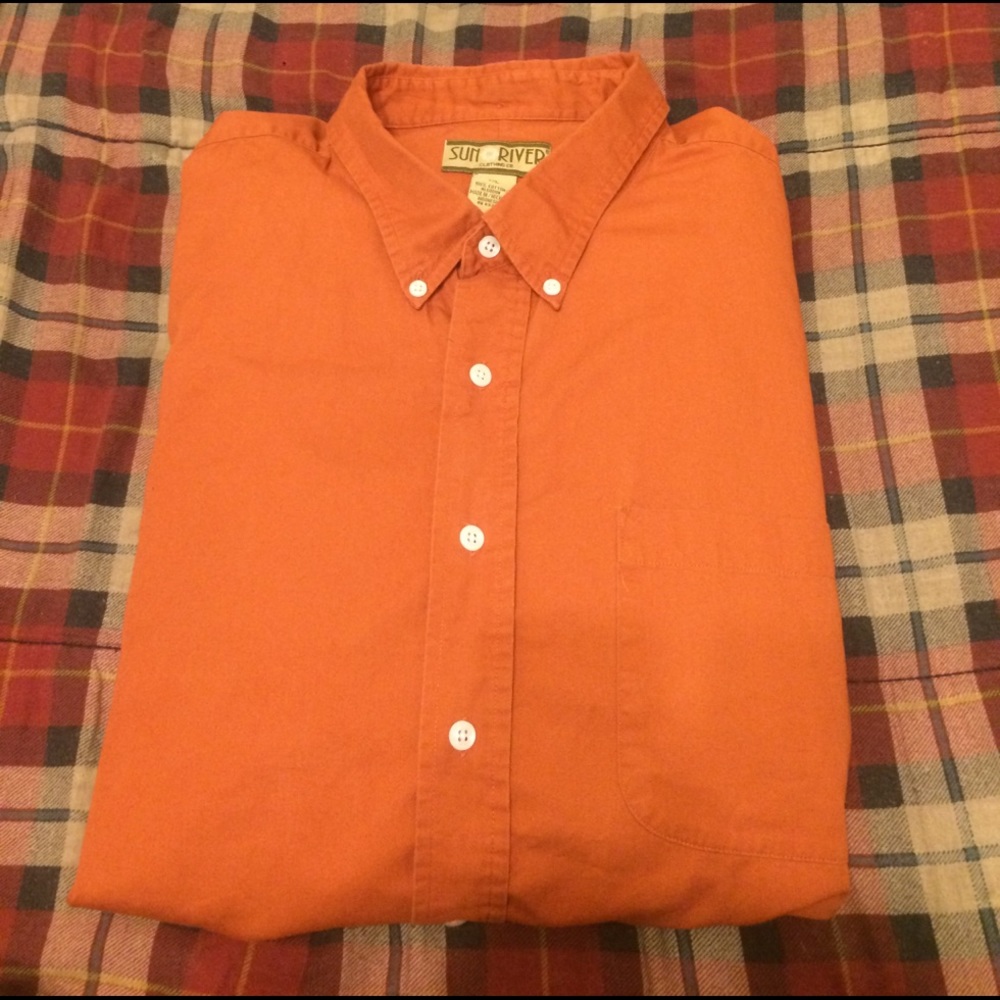 Sun River XXL mens long sleeve shirt orange