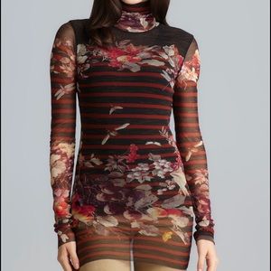 Jean Paul Gaultier mesh tunic long sleeve top