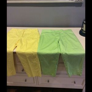 Two Capri length pants in spring colors