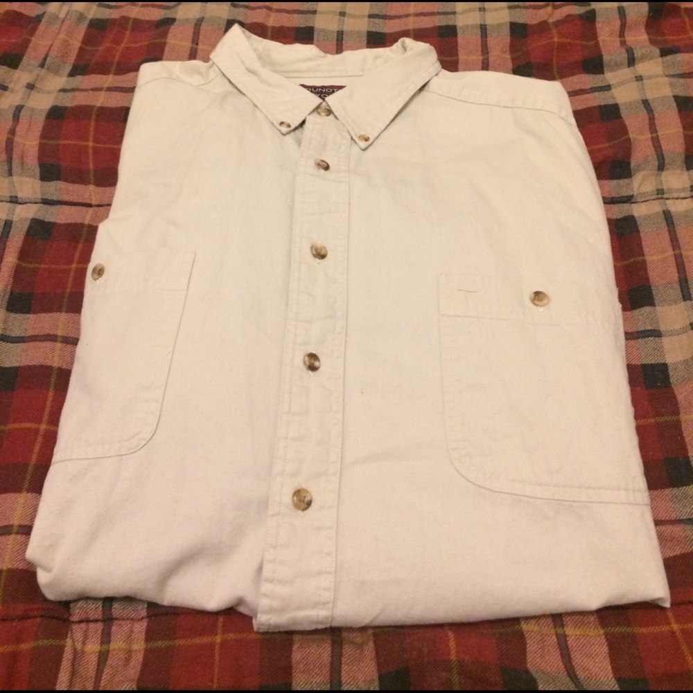 Roundtree&yorke XL mens long sleeve shirt white/cr