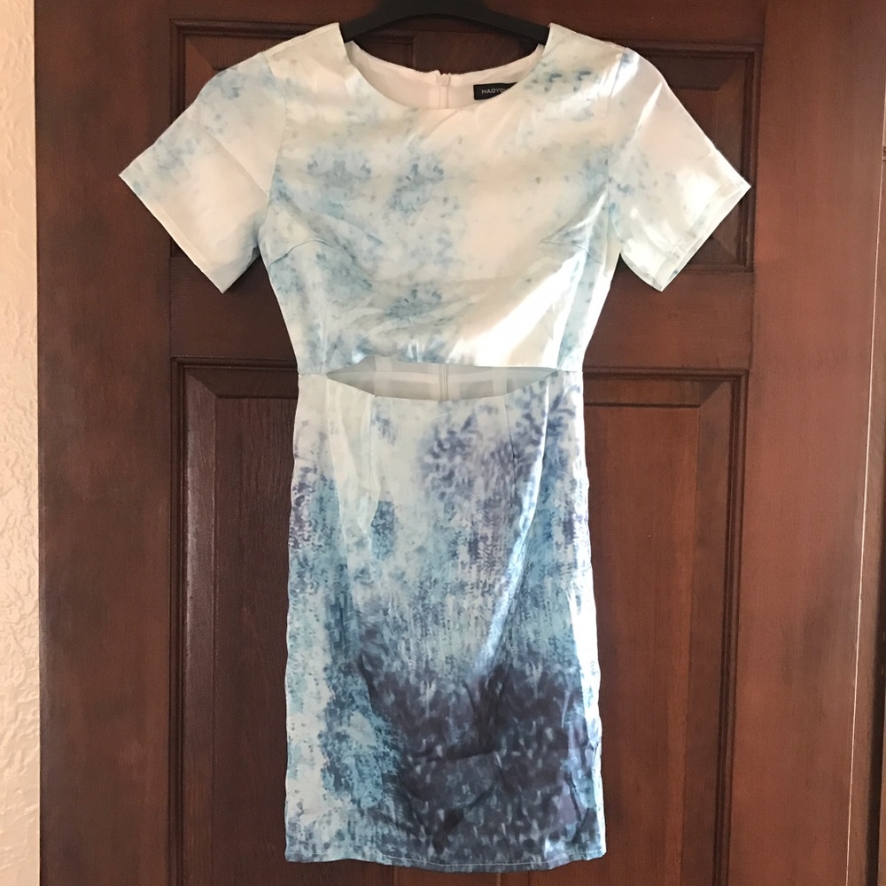 Blue and white dress